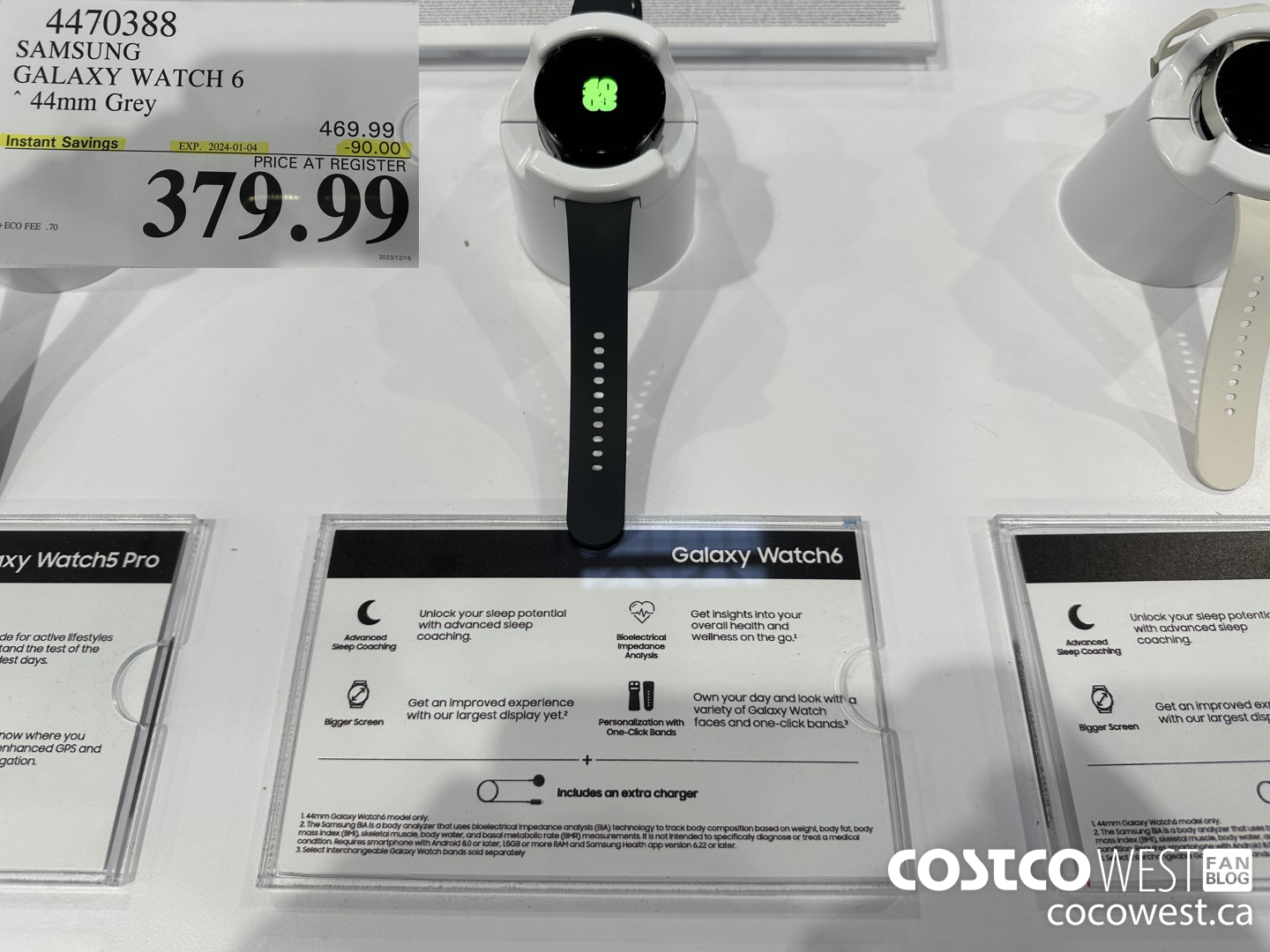 4470388 SAMSUNG GALAXY WATCH 6 44MM GREY ($90.00 INSTANT SAVINGS EXPIRES ON 2024-01-04) $379.99