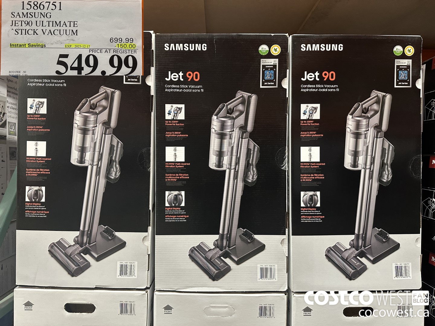 1586751 SAMSUNG JET90 ULTIMATE STICK VACUUM ($150.00 INSTANT SAVINGS EXPIRES ON 2023-12-17) $549.99