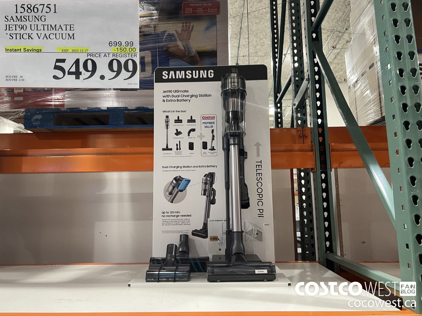 1586751 SAMSUNG JET90 ULTIMATE STICK VACUUM ($150.00 INSTANT SAVINGS EXPIRES ON 2023-12-17) $549.99