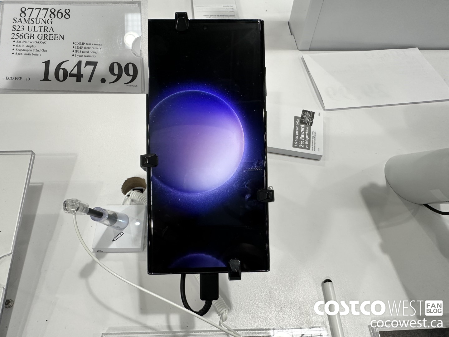 8777868 SAMSUNG S23 ULTRA 256GB GREEN $1647.99