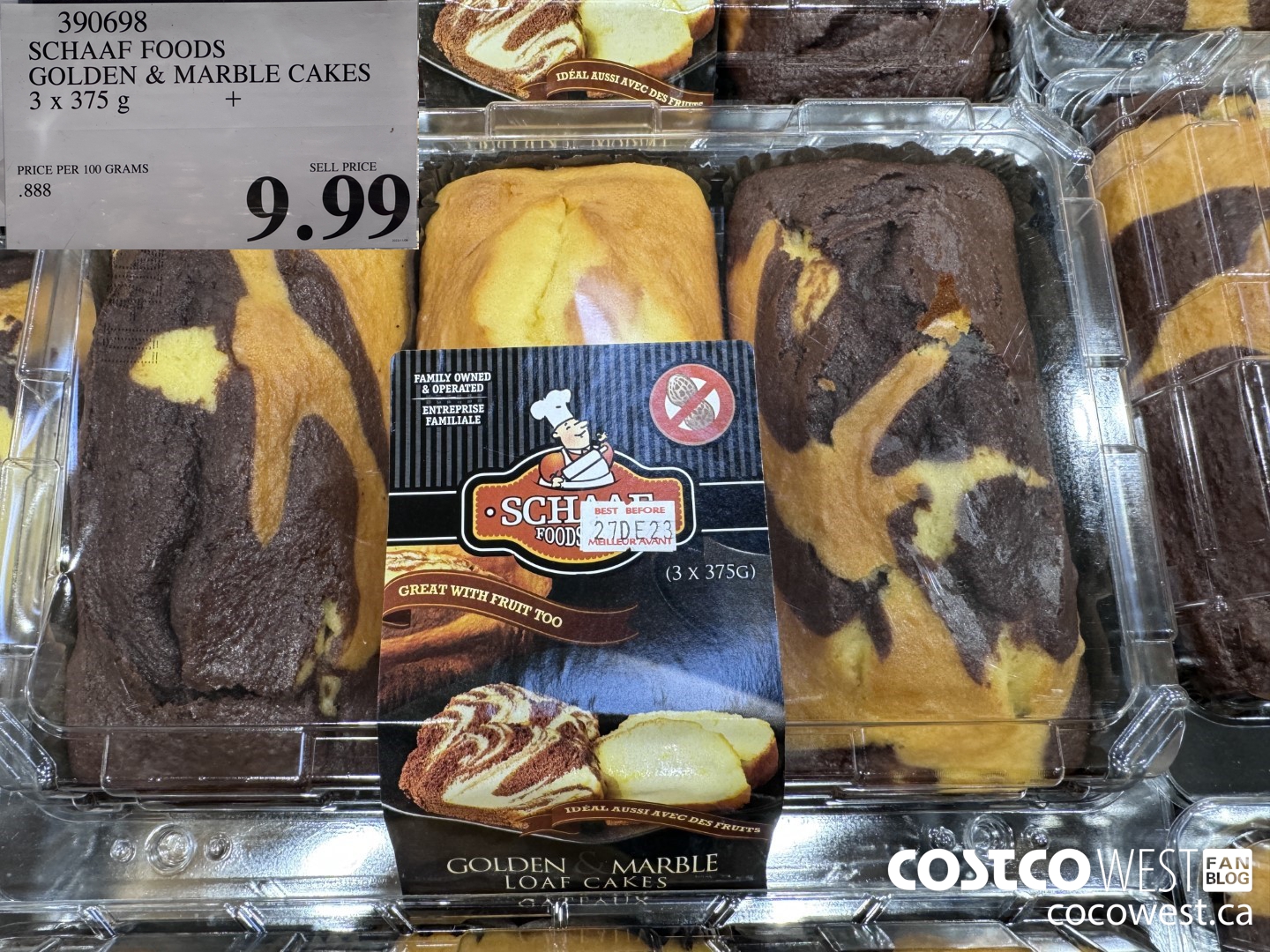 390698 SCHAAF FOODS GOLDEN & MARBLE CAKES 3 X 375G $9.99