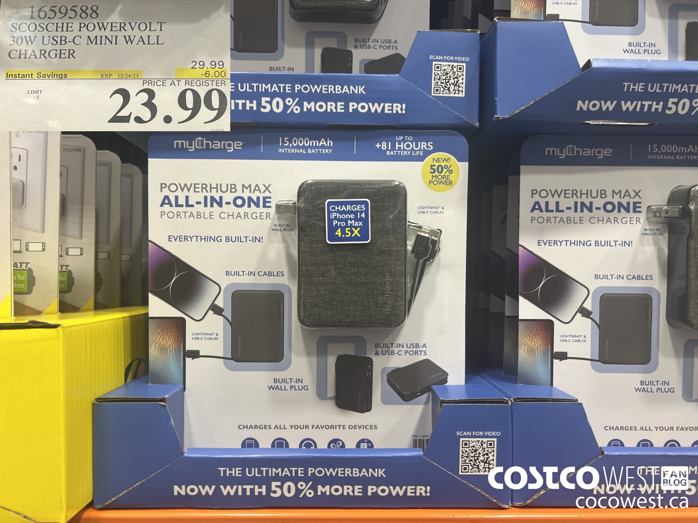 1659588 SCOSCHE POWERVOLT 30W USB-C MINI WALL CHARGER ($6.00 INSTANT SAVINGS EXPIRES ON 2023-12-24) $23.99