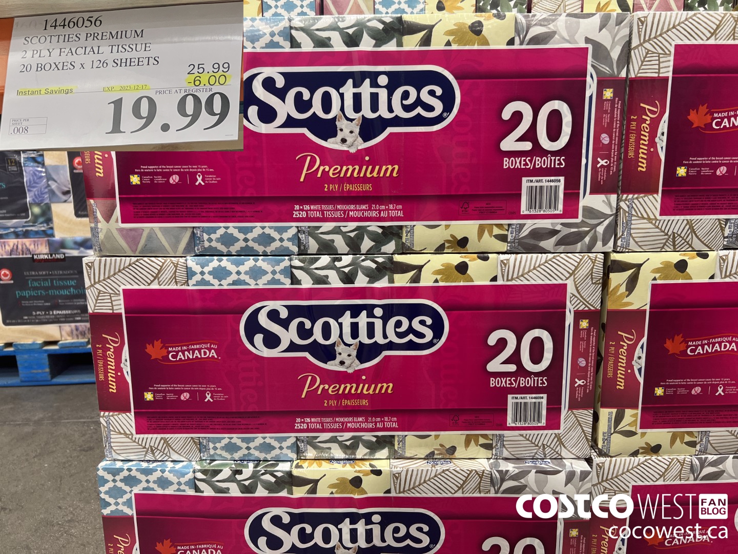 1446056 SCOTTIES PREMIUM 2 PLY FACIAL TISSUE 20 BOXES x 126 SHEETS ($6.00 INSTANT SAVINGS EXPIRES ON 2023-12-17) $19.99