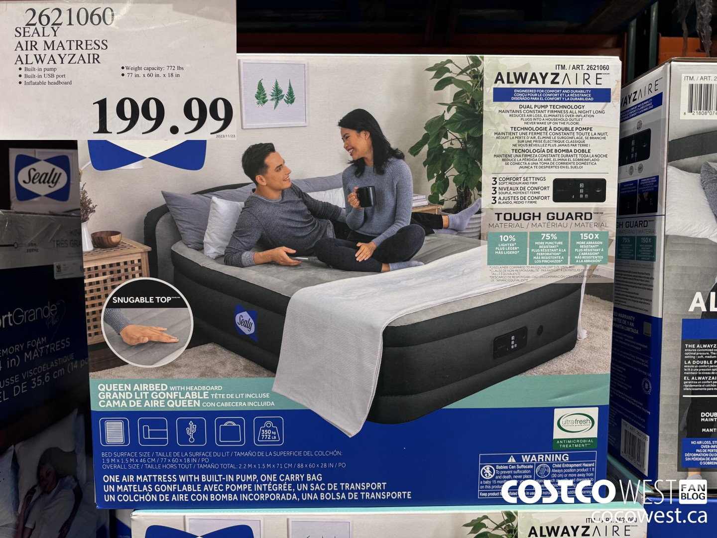 2621060 SEALY AIR MATRESS ALWAYZAIR $199.99