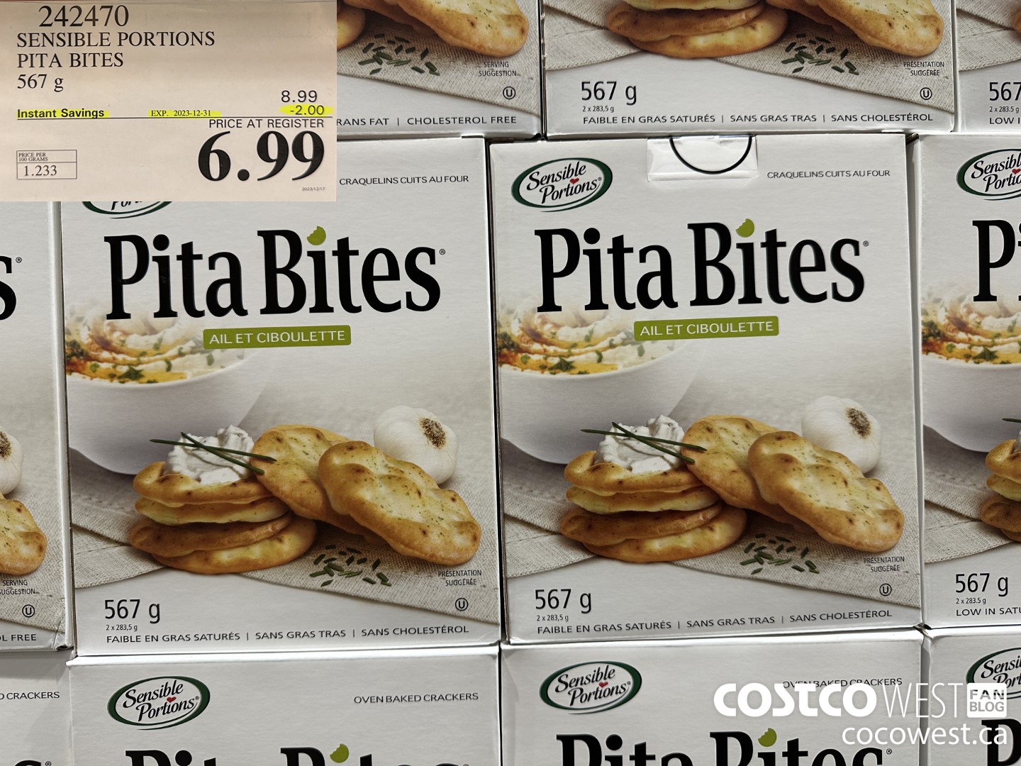 242470 SENSIBLE PORTIONS PITA BITES 567 G ($2.00 INSTANT SAVINGS EXPIRES ON 2023-12-31) $6.99