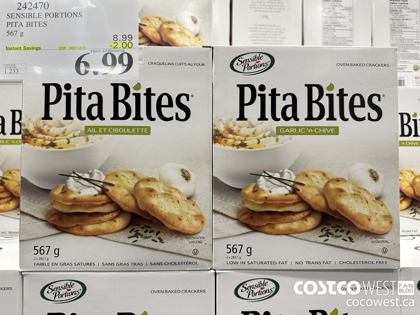 242470 SENSIBLE PORTIONS PITA BITES 567 G ($2.00 INSTANT SAVINGS EXPIRES ON 2023-12-31) $6.99