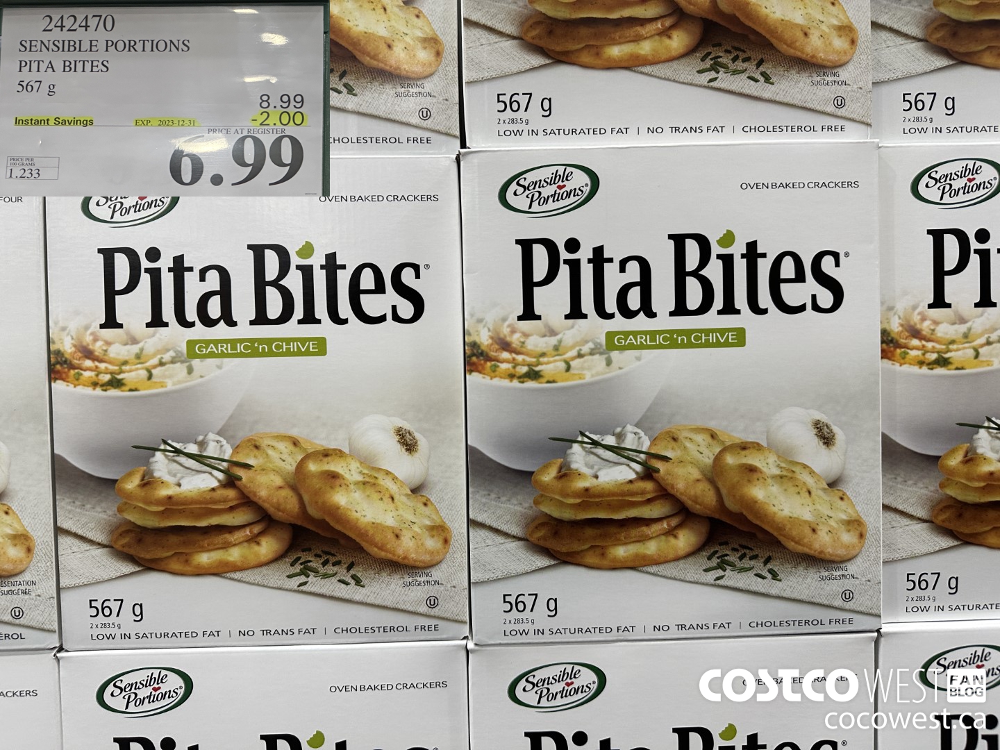 242470 SENSIBLE PORTIONS PITA BITES 567 G ($2.00 INSTANT SAVINGS EXPIRES ON 2023-12-31) $6.99