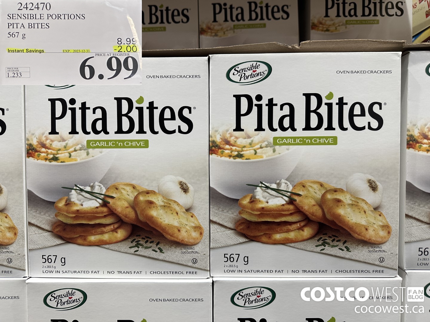 242470 SENSIBLE PORTIONS PITA BITES 567 G ($2.00 INSTANT SAVINGS EXPIRES ON 2023-12-31) $6.99