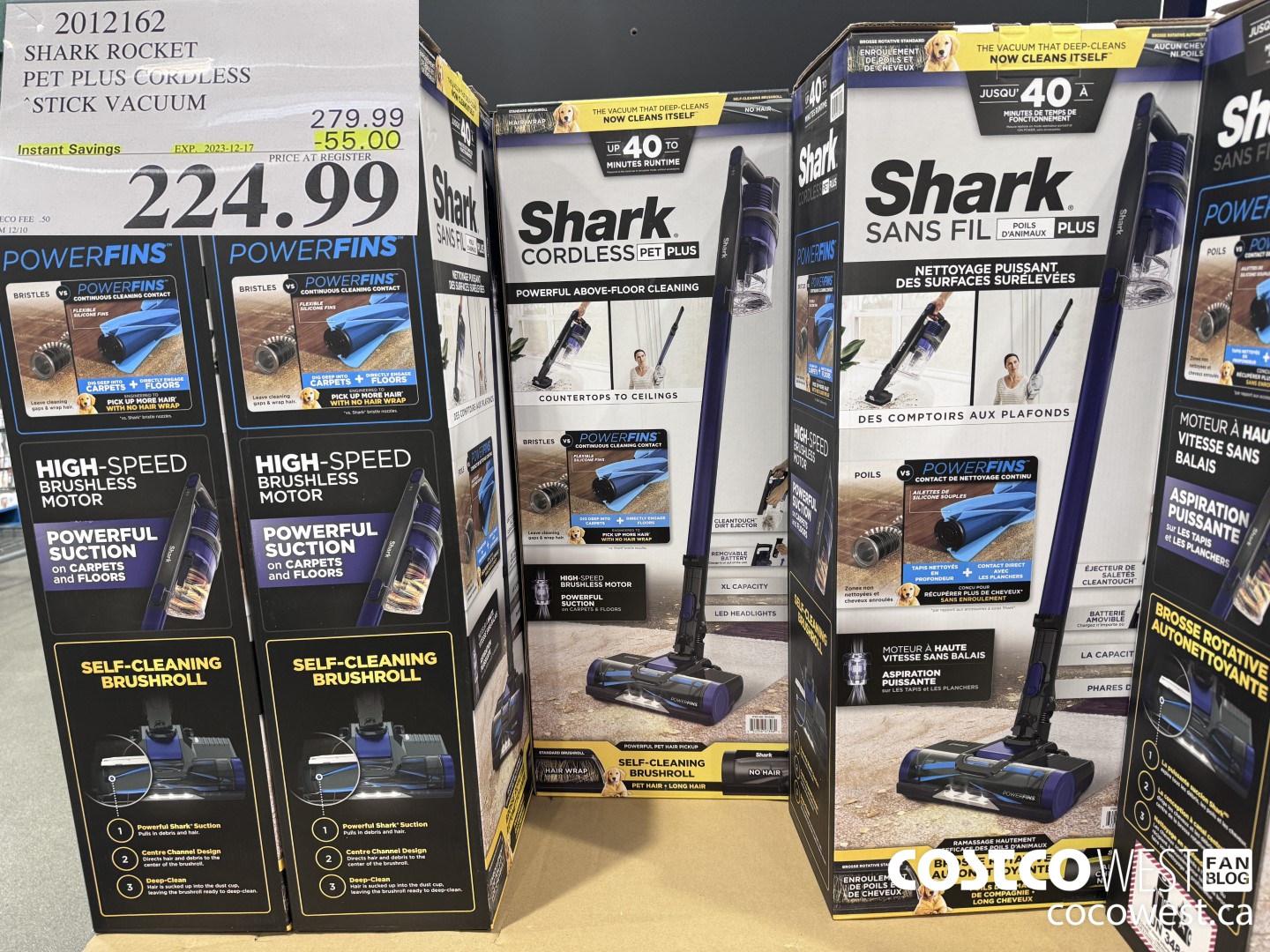 2012162 SHARK ROCKET PET PRO CORDLESS STICK VACCUUM ($55.00 INSTANT SAVINGS EXPIRES ON 2023-12-17) $224.99