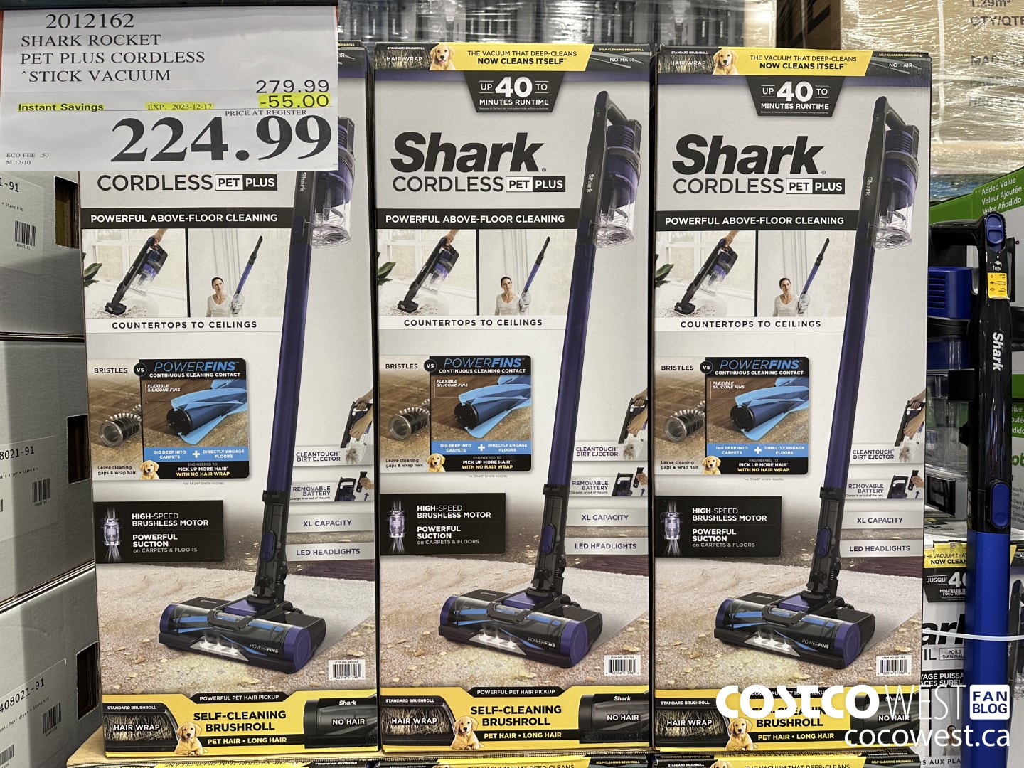 2012162 SHARK ROCKET PET PRO CORDLESS STICK VACCUUM ($55.00 INSTANT SAVINGS EXPIRES ON 2023-12-17) $224.99