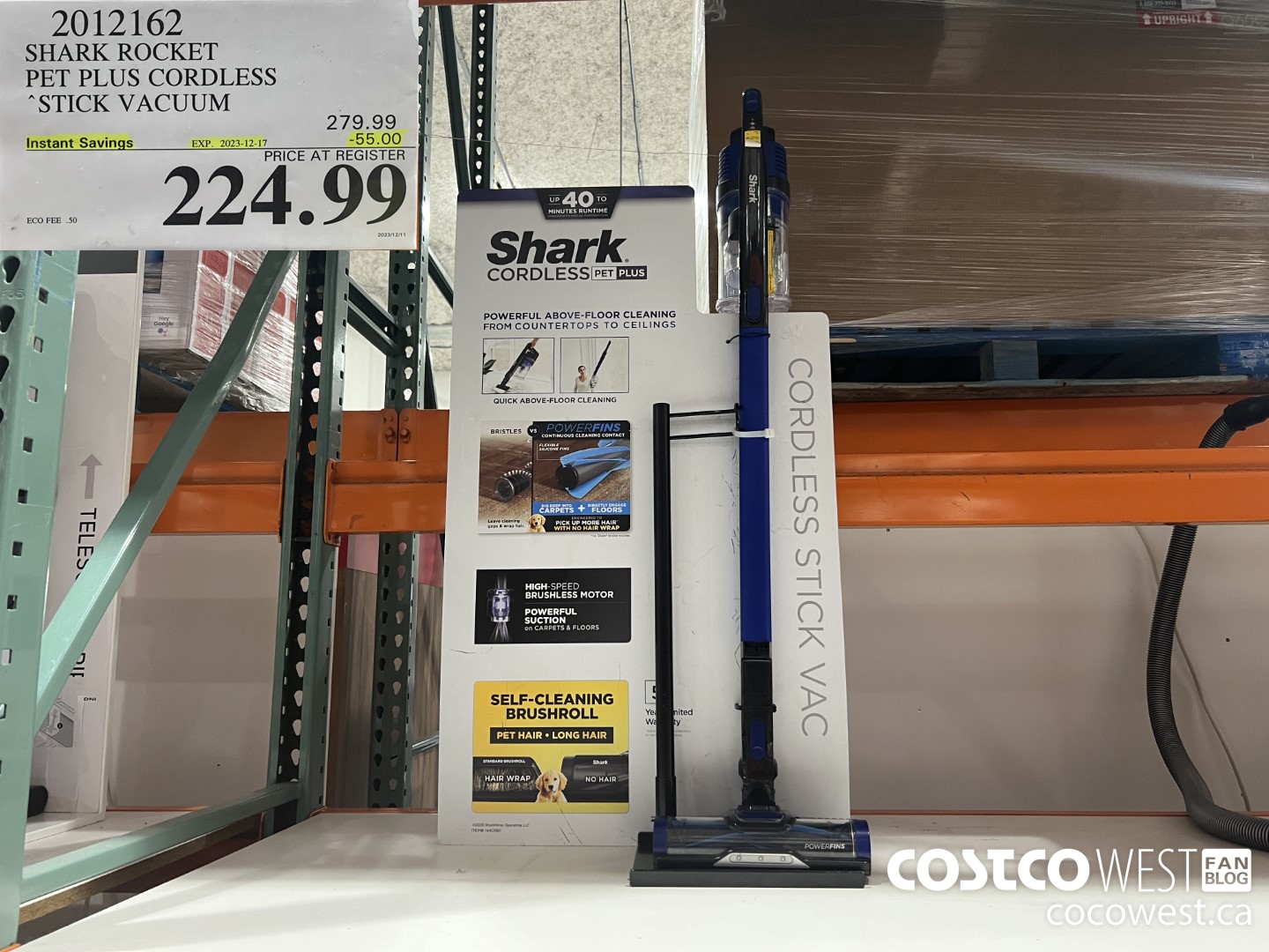 2012162 SHARK ROCKET PET PRO CORDLESS STICK VACCUUM ($55.00 INSTANT SAVINGS EXPIRES ON 2023-12-17) $224.99