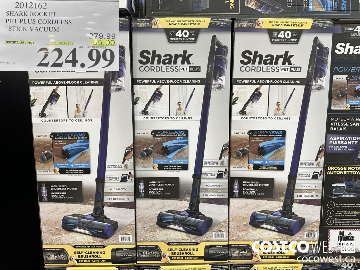 2012162 SHARK ROCKET PET PRO CORDLESS STICK VACCUUM ($55.00 INSTANT SAVINGS EXPIRES ON 2023-12-31) $224.99