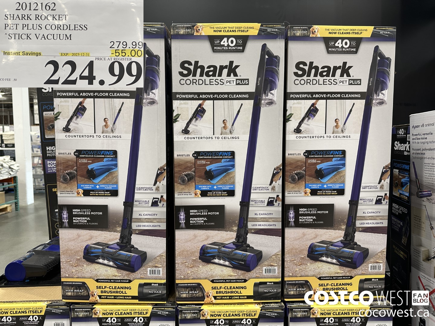 2012162 SHARK ROCKET PET PRO CORDLESS STICK VACCUUM ($55.00 INSTANT SAVINGS EXPIRES ON 2023-12-31) $224.99