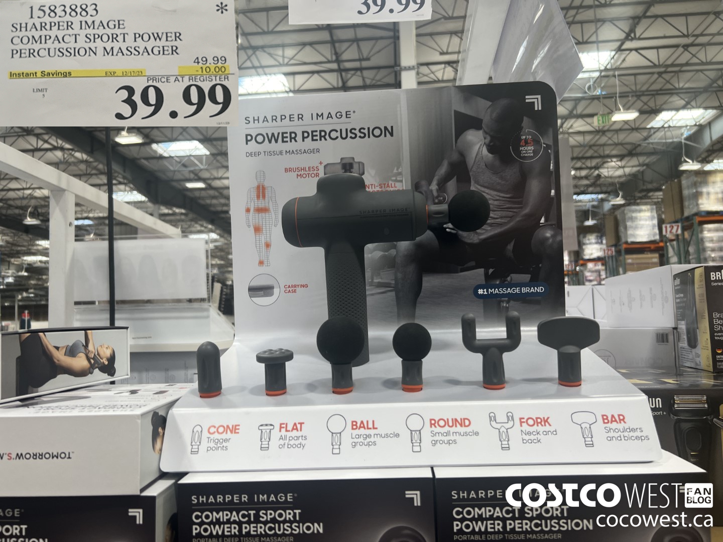 1583883 SHARPER IMAGE COMPACT SPORT POWER PERCUSSION MASSAGER ($10.00 INSTANT SAVINGS EXPIRES ON 2023-12-17) $39.99