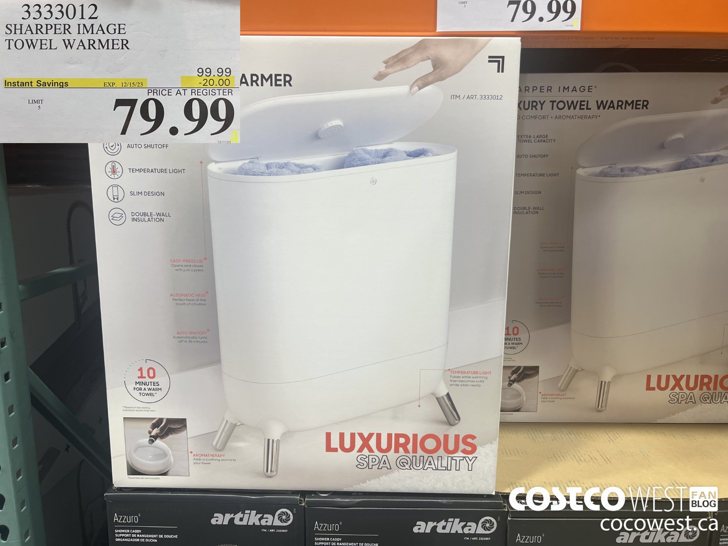 3333012 SHARPER IMAGE TOWEL WARMER ($20.00 INSTANT SAVINGS EXPIRES ON 2023-12-15) $79.99