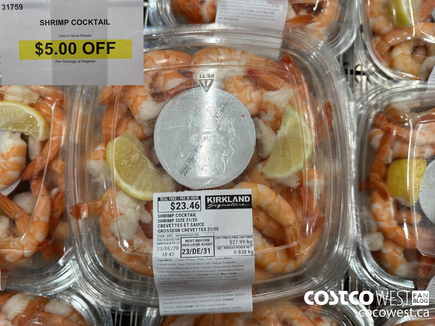 31759 SHRIMP COCKTAIL ($5.00 INSTANT SAVINGS)