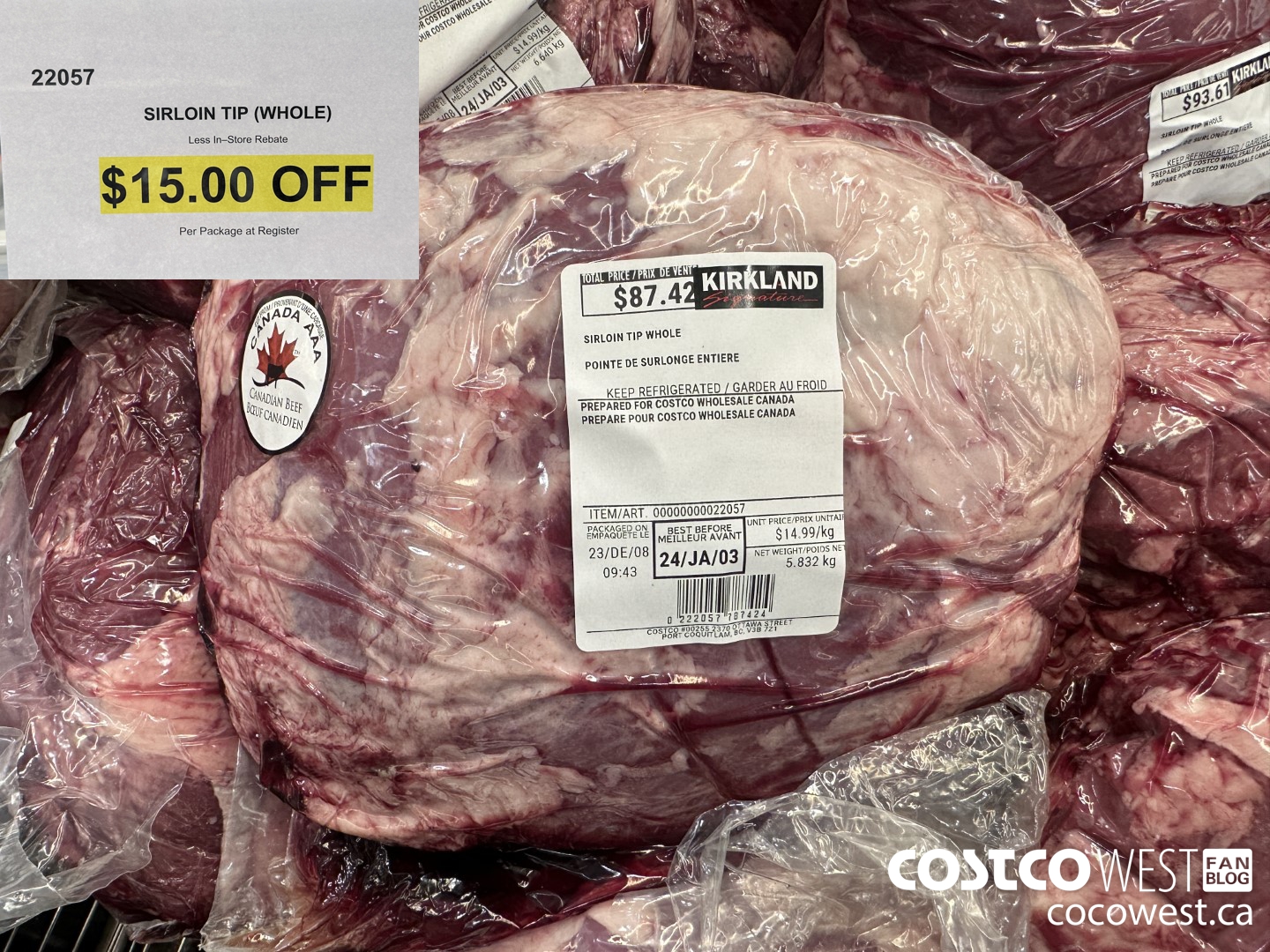 22057 SIRLOIN TIP WHOLE ($15.00 INSTANT SAVINGS)