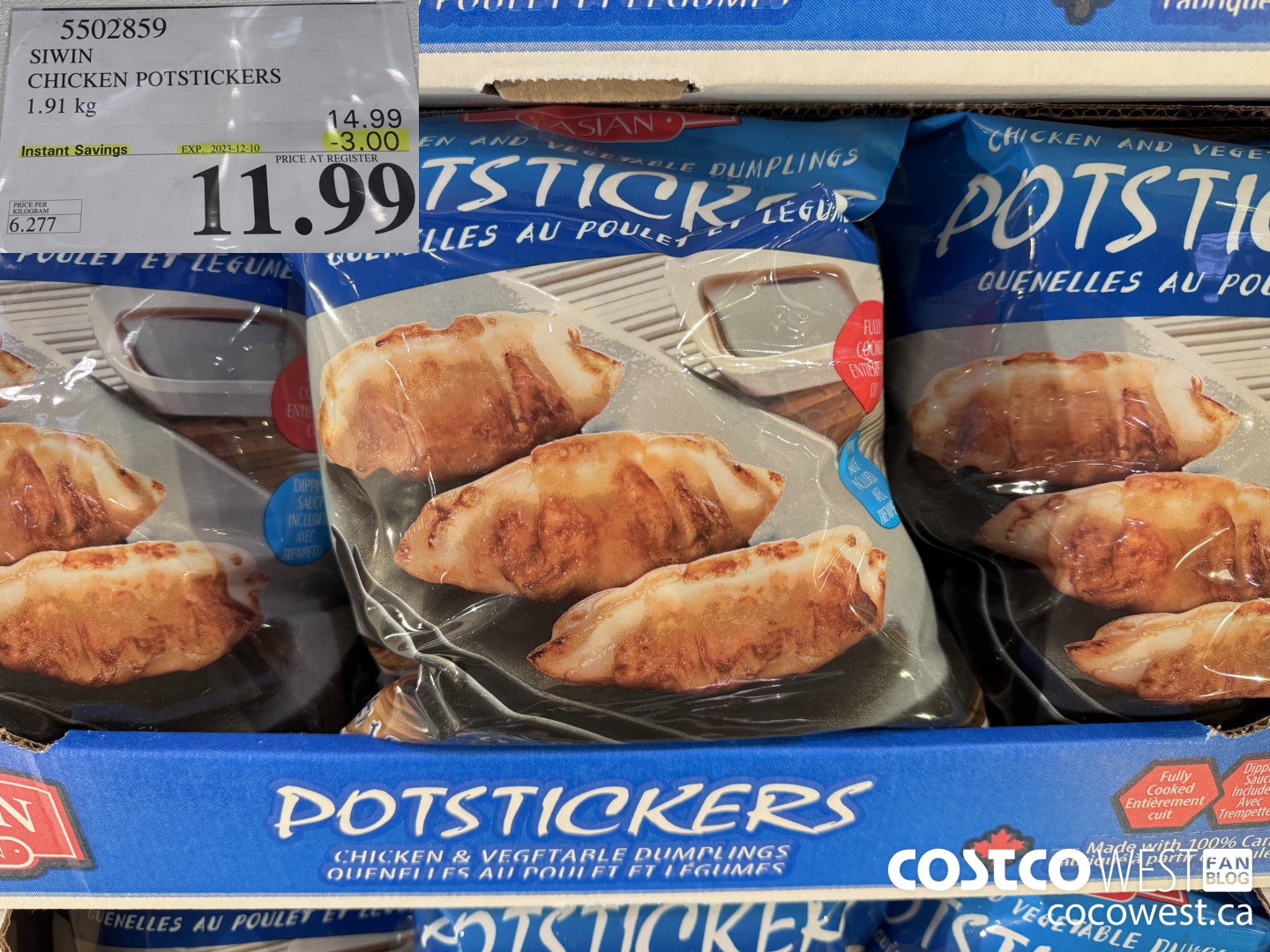 5502859 SIWIN CHICKEN POTSTICKERS 1.91 kg ($3.00 INSTANT SAVINGS EXPIRES ON 2023-12-10) $11.99