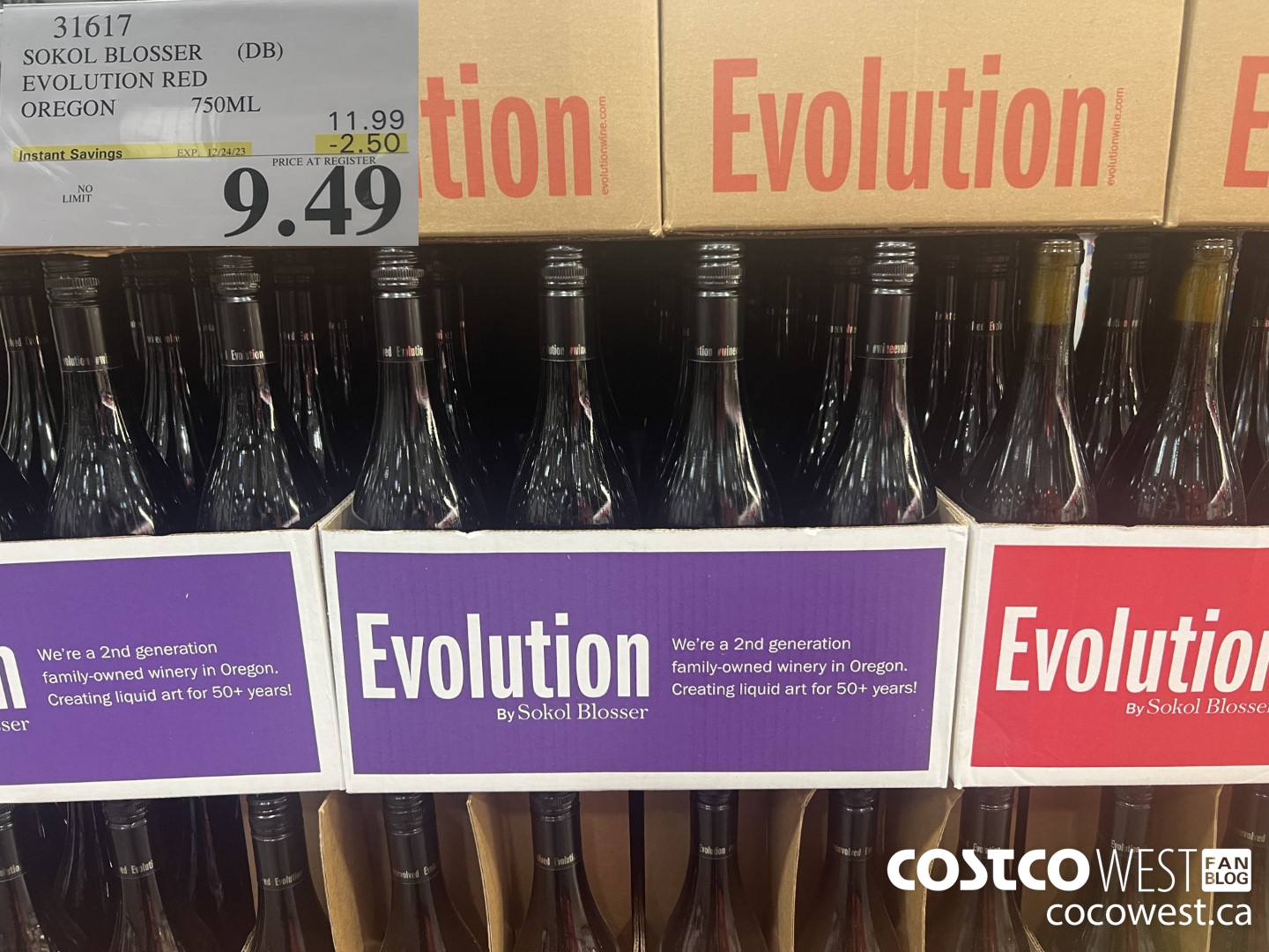 31617 SOKOL BLOSSER (DB) EVOLUTION RED OREGON 750ML ($2.50 INSTANT SAVINGS EXPIRES ON 2023-12-24) $9.49