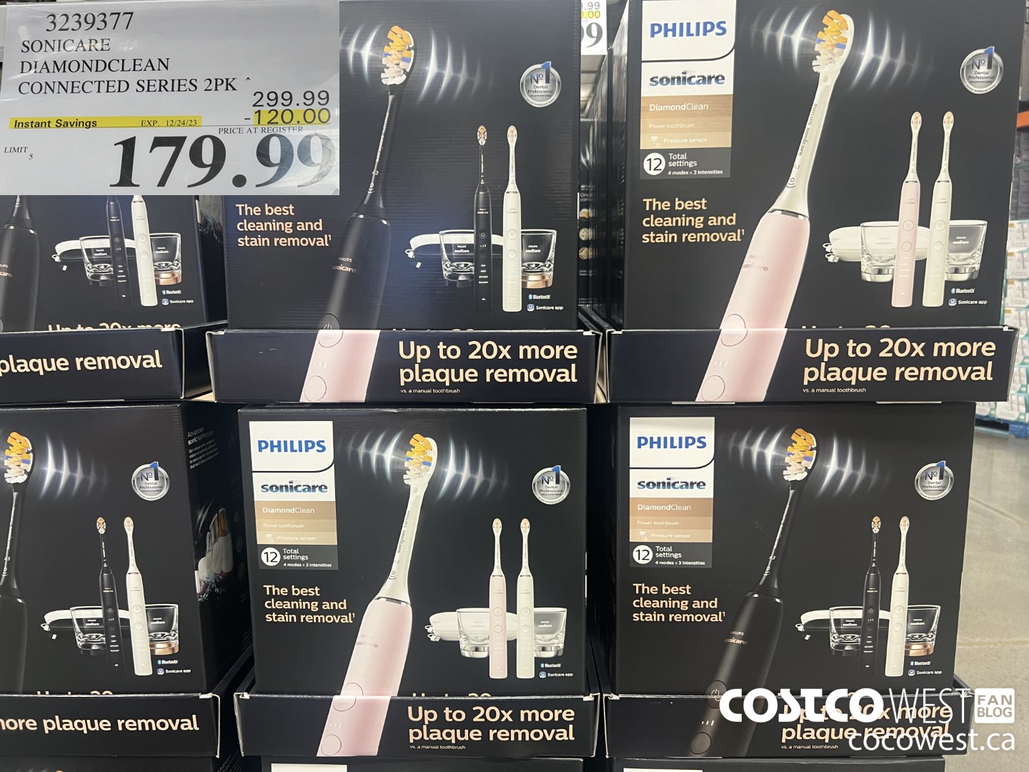 3239377 SONICARE DIAMONDCLEAN CONNECTED SERIES 2PK ($120.00 INSTANT SAVINGS EXPIRES ON 2023-12-24) $179.99