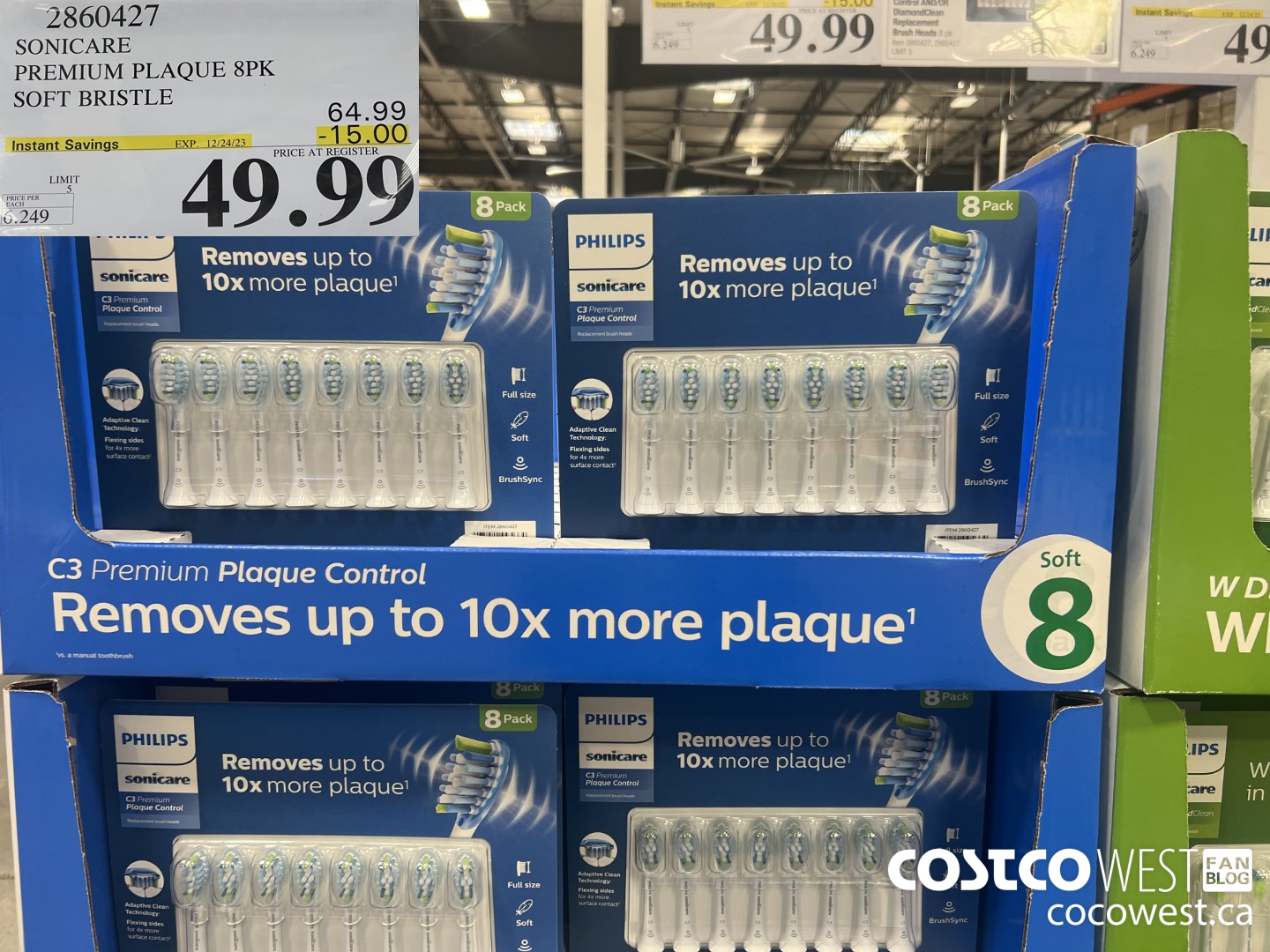 2860427 SONICARE PREMIUM PLAQUE 8PK SOFT BRISTLE ($15.00 INSTANT SAVINGS EXPIRES ON 2023-12-24) $49.99