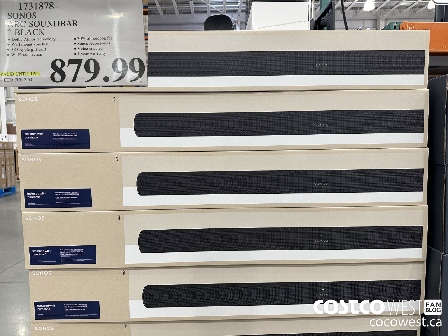 1731878 SONOS ARC SOUNDBAR BLACK (EXPIRES ON 2023-12-24) $879.99