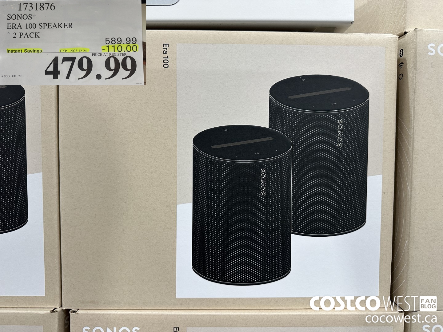 1731876 SONOS ERA 100 SPEAKER 2 PACK ($110.00 INSTANT SAVINGS EXPIRES ON 2023-12-24) $479.99