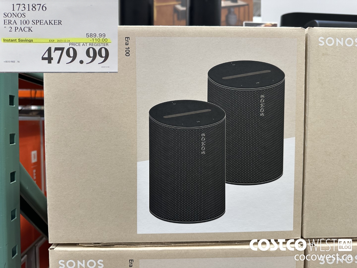 1731876 SONOS ERA 100 SPEAKER 2 PACK ($110.00 INSTANT SAVINGS EXPIRES ON 2023-12-24) $479.99
