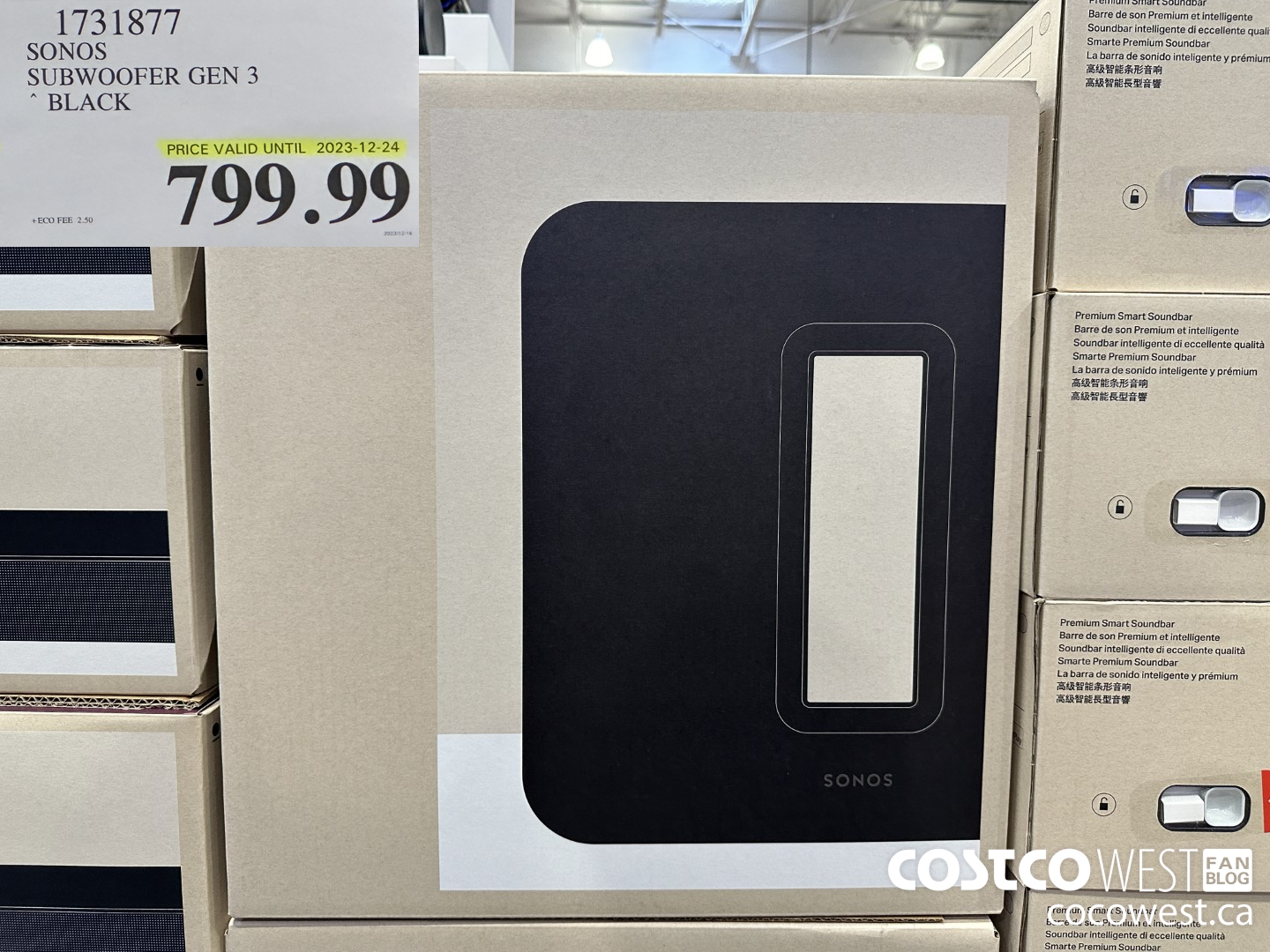 1731877 SONOS SUB (GEN 3) WIRELESS SUBWOOFER (EXPIRES ON 2023-12-24) $799.99