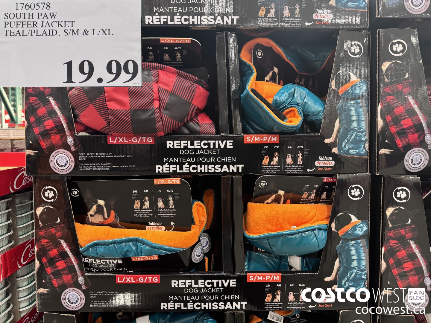 1760578 SOUTH PAW PUFFER JACKET TEAL/PLAID S/M & L/XL $19.99