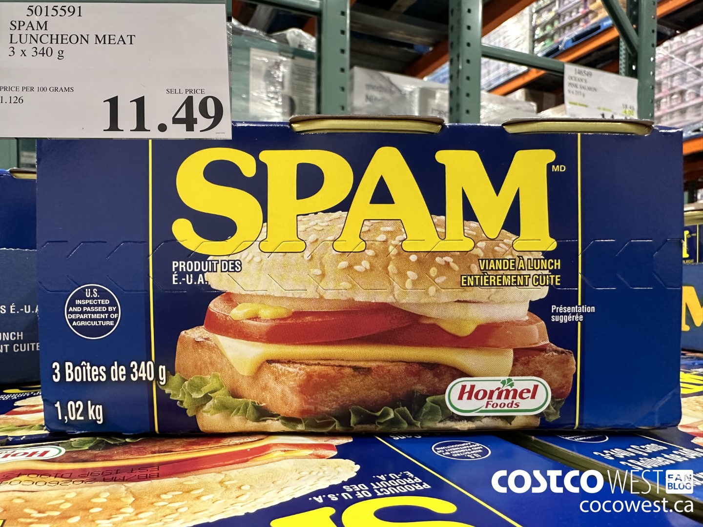 5015591 SPAM LUNCHEON MEAT 3 X 340 G $11.49