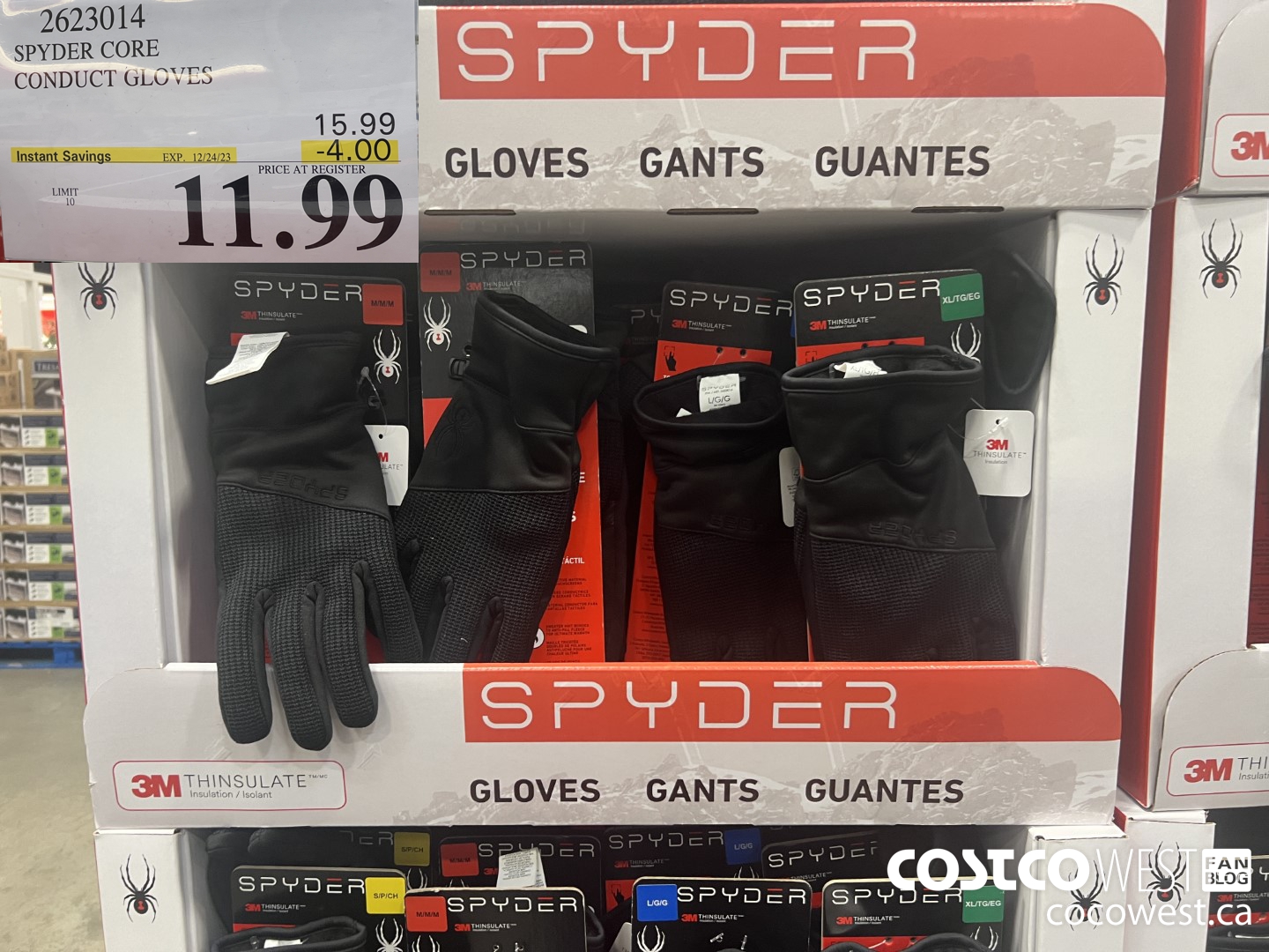 2623014 SPYDER CORE CONDUCT GLOVES ($4.00 INSTANT SAVINGS EXPIRES ON 2023-12-24) $11.99