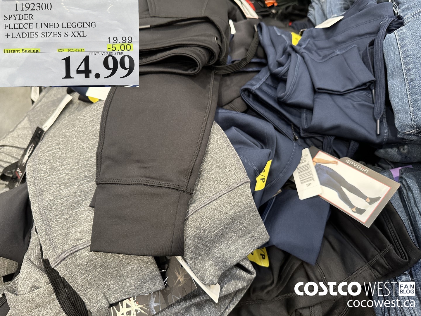 1192300 SPYDER DRAWSTRING LEGGING LADIES SIZES S-XXL ($5.00 INSTANT SAVINGS EXPIRES ON 2023-12-17) $14.99