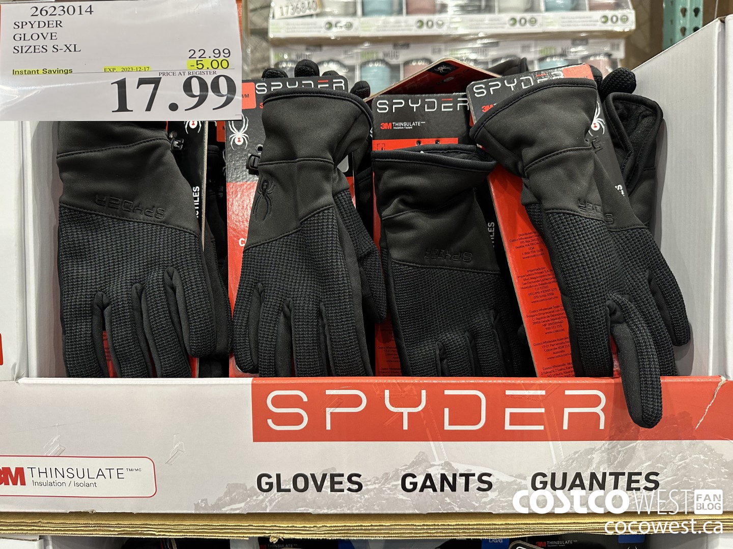 2121514 SPYDER GLOVE SIZES XS XL 4 00 INSTANT SAVINGS EXPIRES ON 2020 12 06  14 89 - Costco East Fan Blog