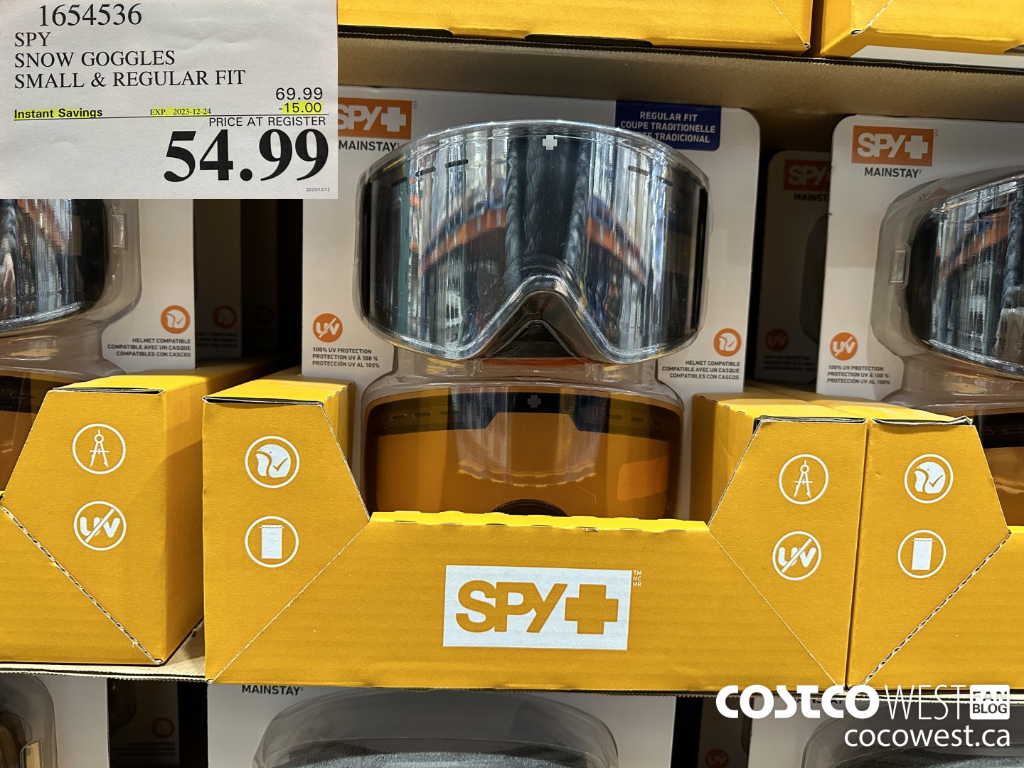 1654536 SPY SNOW GOGGLES SMALL & REGULAR FIT ($15.00 INSTANT SAVINGS EXPIRES ON 2023-12-24) $54.99