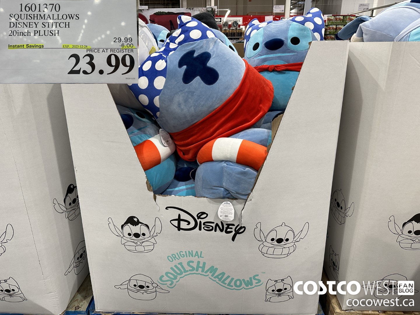 1601370 SQUISHMALLOWS DISNEY STITCH 20 INCH PLUSH ($6.00 INSTANT SAVINGS EXPIRES ON 2023-12-24) $23.99