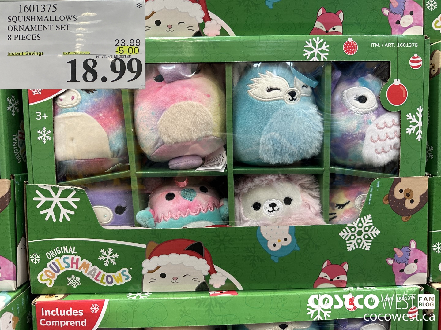 1601375 SQUISHMALLOWS ORNAMENT SET 8 PIECES ($5.00 INSTANT SAVINGS EXPIRES ON 2023-12-17) $18.99