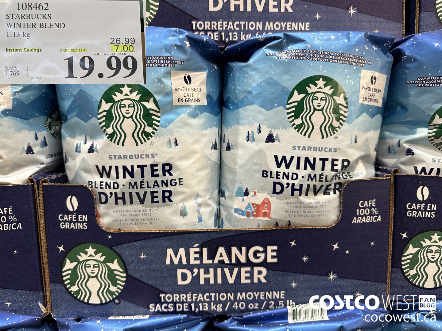 108462 STARBUCKS WINTER BLEND 1.13 KG ($7.00 INSTANT SAVINGS EXPIRES ON 2023-12-31) $19.99