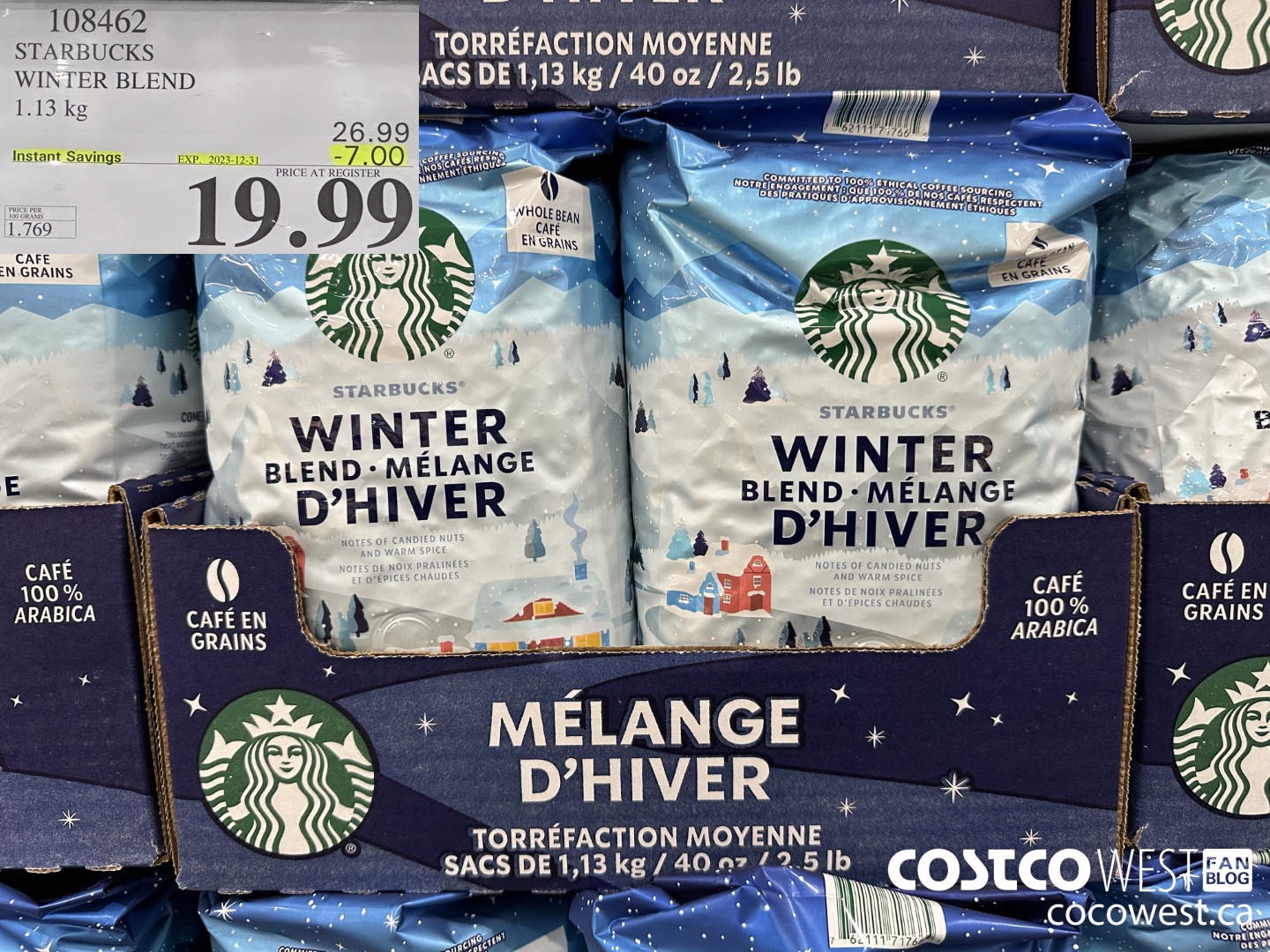 108462 STARBUCKS WINTER BLEND 1.13 KG ($7.00 INSTANT SAVINGS EXPIRES ON 2023-12-31) $19.99
