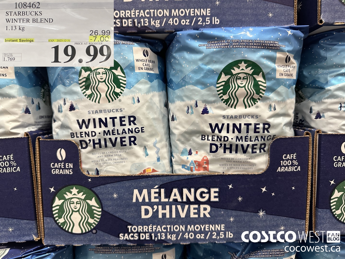 108462 STARBUCKS WINTER BLEND 1.13 KG ($7.00 INSTANT SAVINGS EXPIRES ON 2023-12-31) $19.99