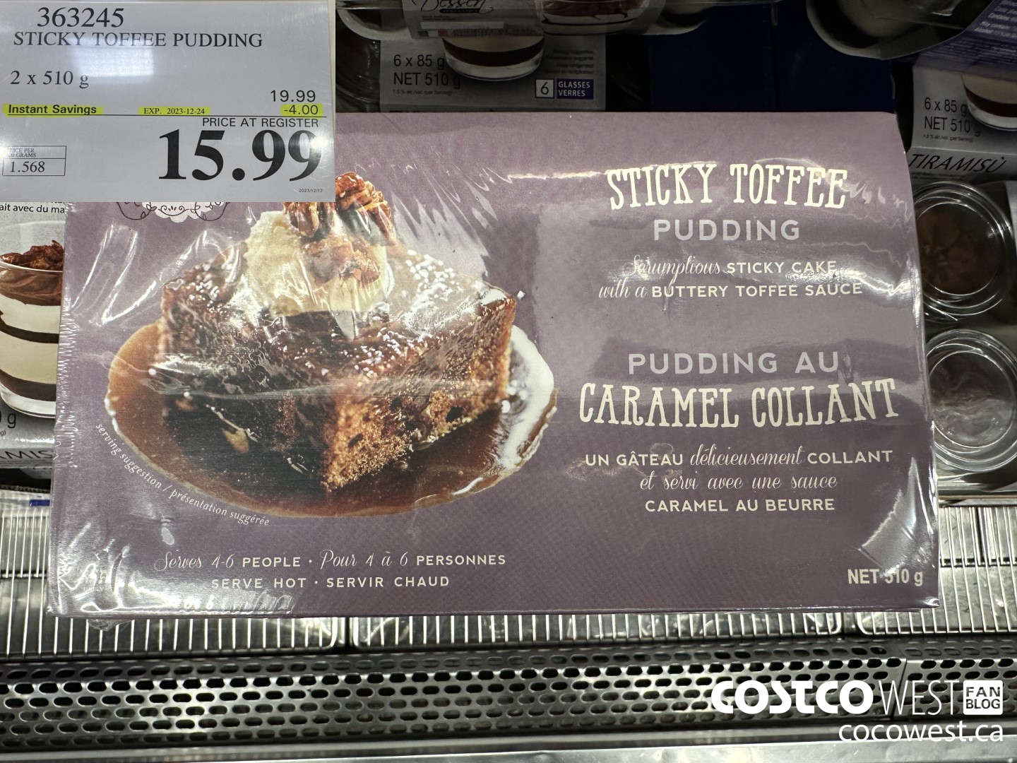 363245 STICKY TOFFEE PUDDING 2 X 510 G ($4.00 INSTANT SAVINGS EXPIRES ON 2023-12-24) $15.99