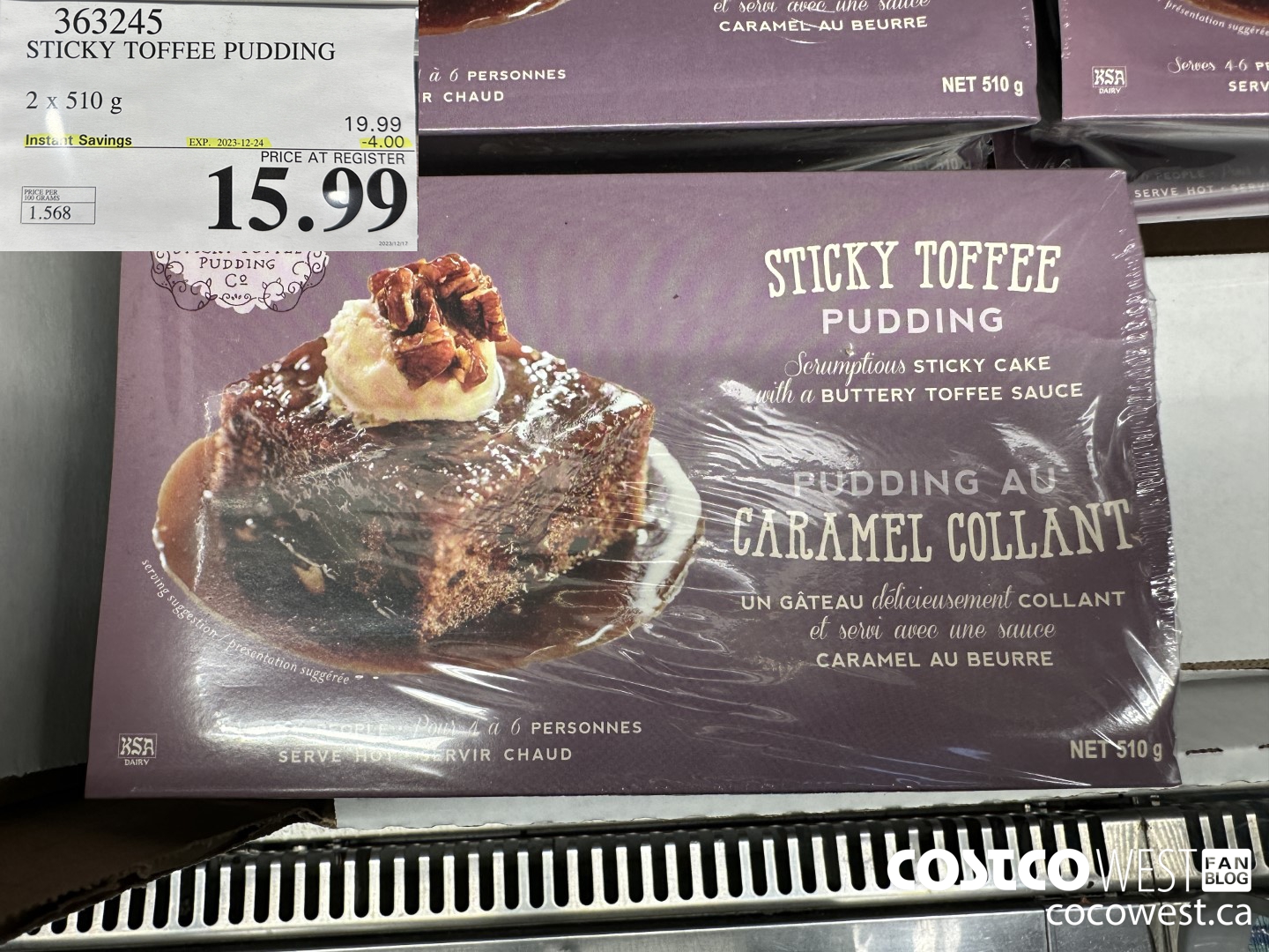 363245 STICKY TOFFEE PUDDING 2 X 510 G ($4.00 INSTANT SAVINGS EXPIRES ON 2023-12-24) $15.99