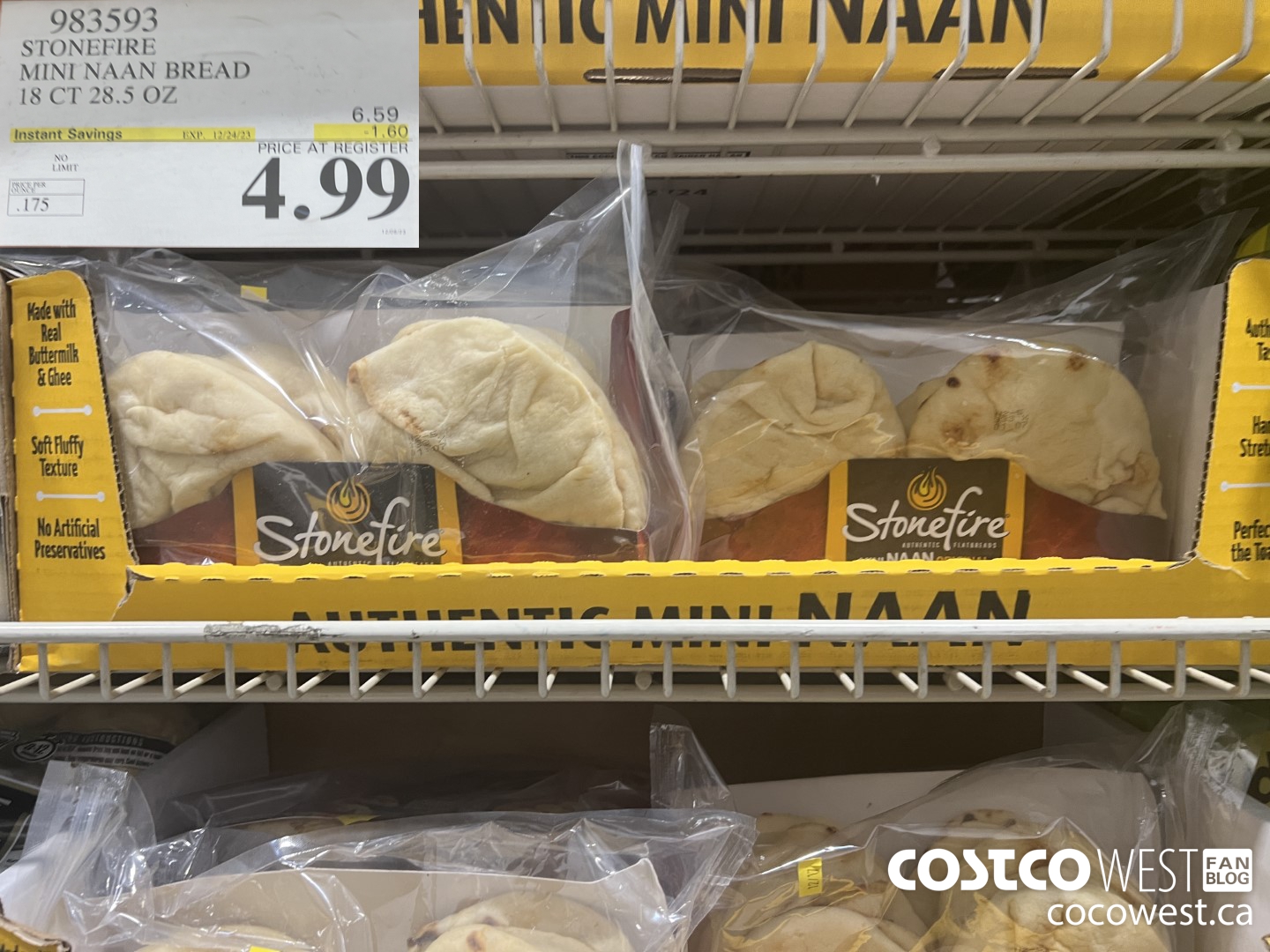983593 STONEFIRE MINI NAAN BREAD 18 CT 28.5 OZ ($1.60 INSTANT SAVINGS EXPIRES ON 2023-12-24) $4.99
