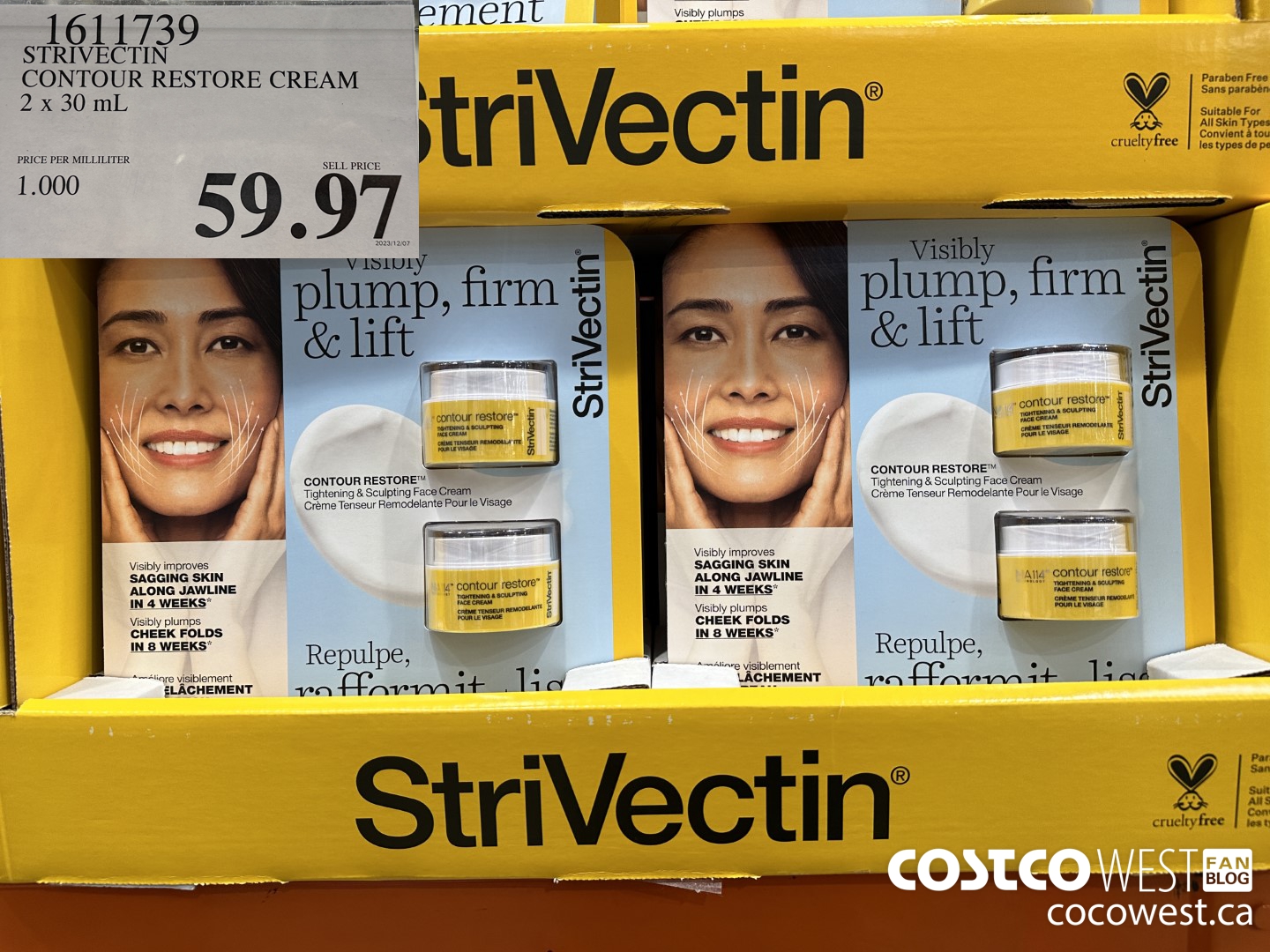 1611739 STRIVECTIN CONTOUR RESTORE CREAM 2 X 30 ML $59.97