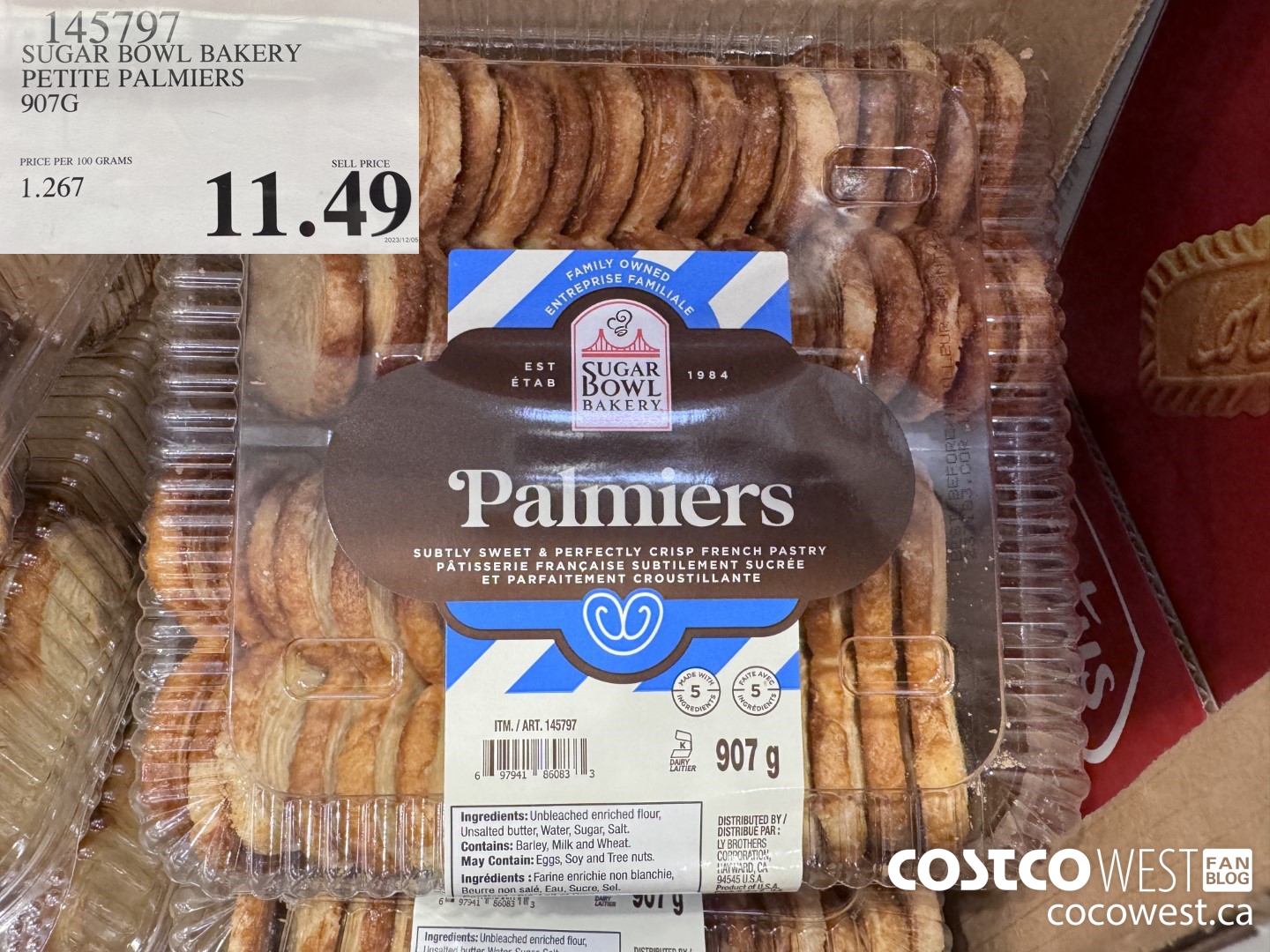 145797 SUGAR BOWL BAKERY PETITE PALMIERS 907G $11.49