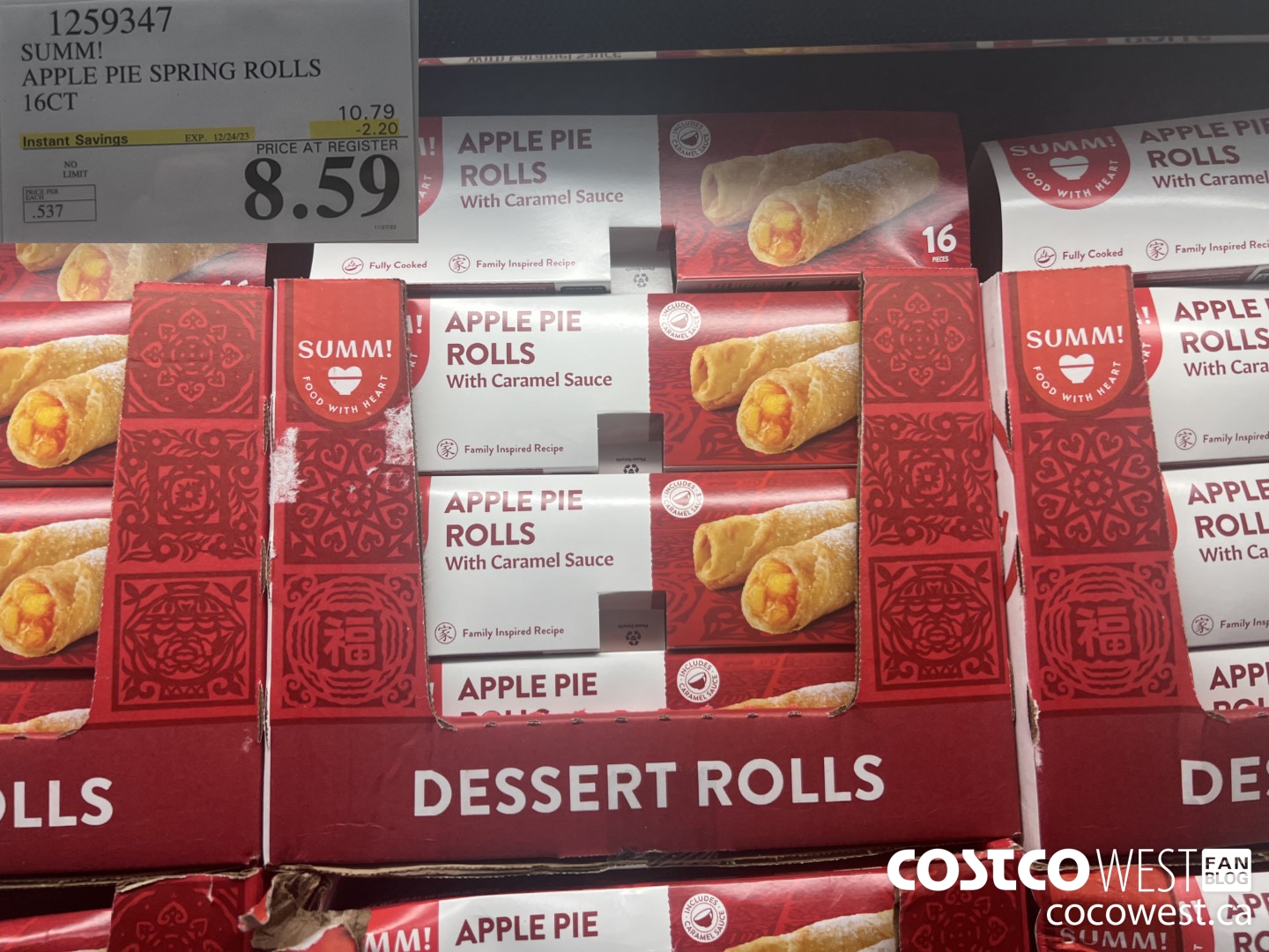 1259347 SUMM! APPLE PIE SPRING ROLLS 16CT ($2.20 INSTANT SAVINGS EXPIRES ON 2023-12-24) $8.59