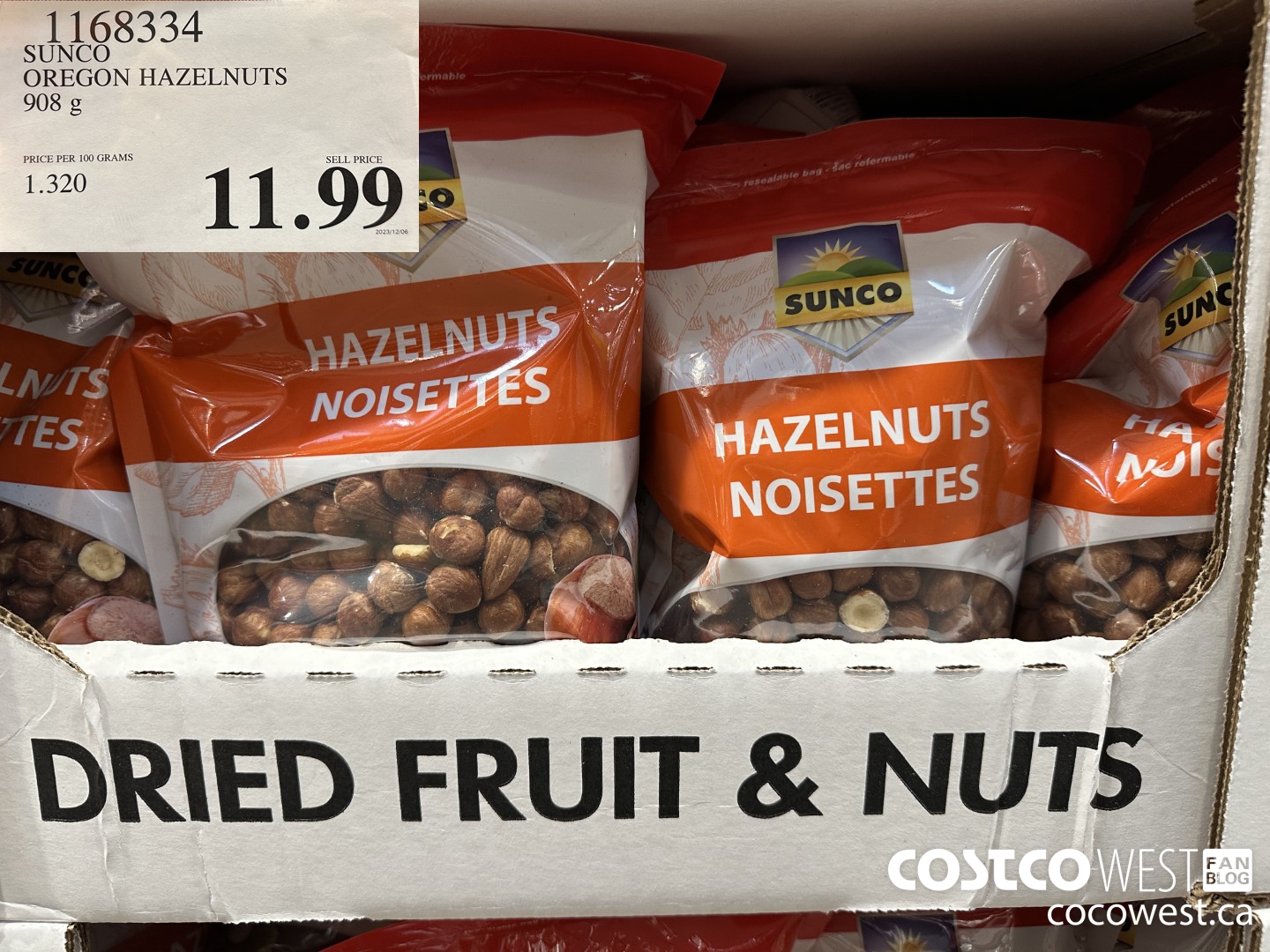 1168334 SUNCO OREGON HAZELNUTS 908 g $11.99