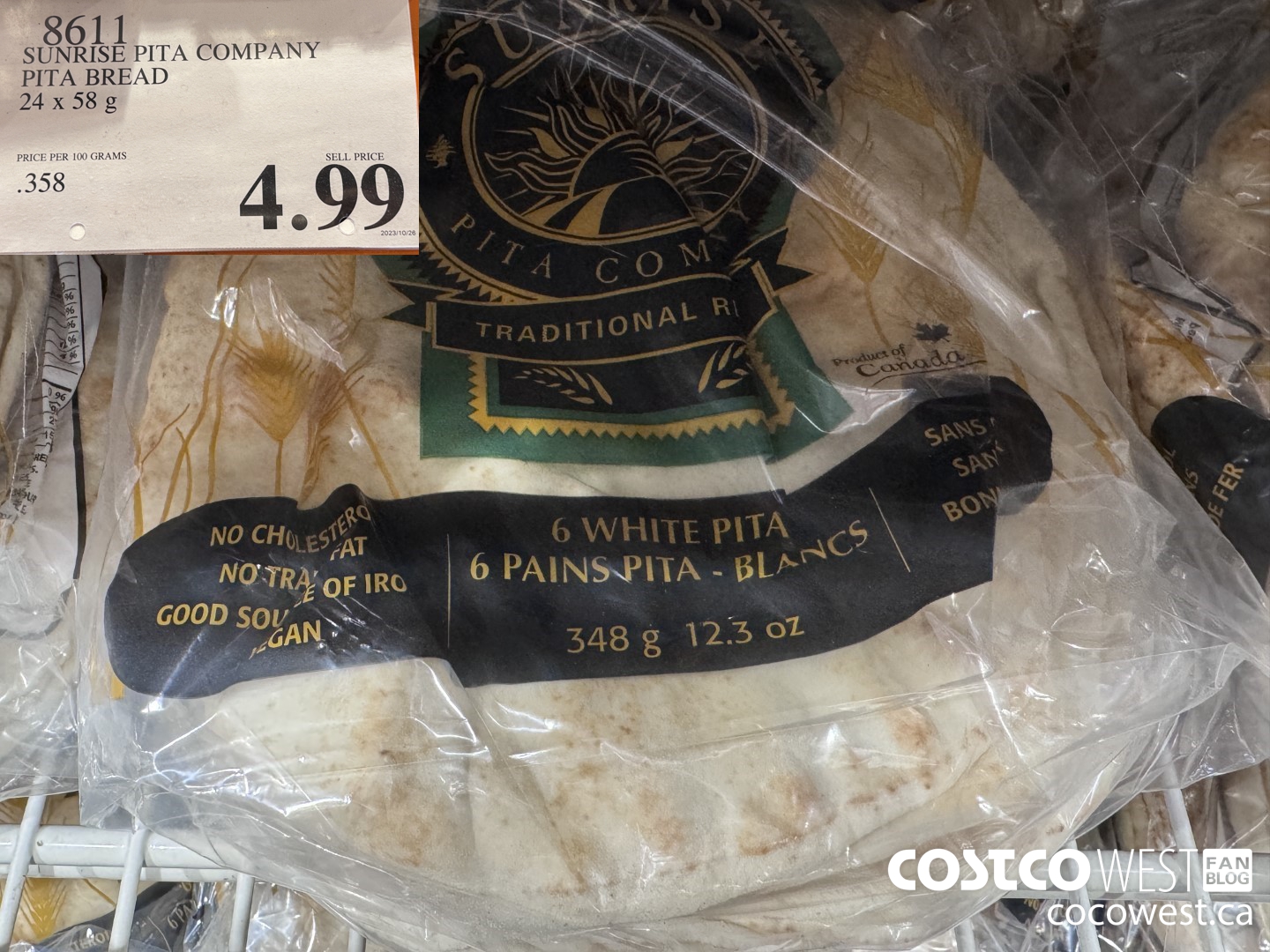 8611 SUNRISE PITA COMPANY PITA BREAD 24 X 58 G $4.99