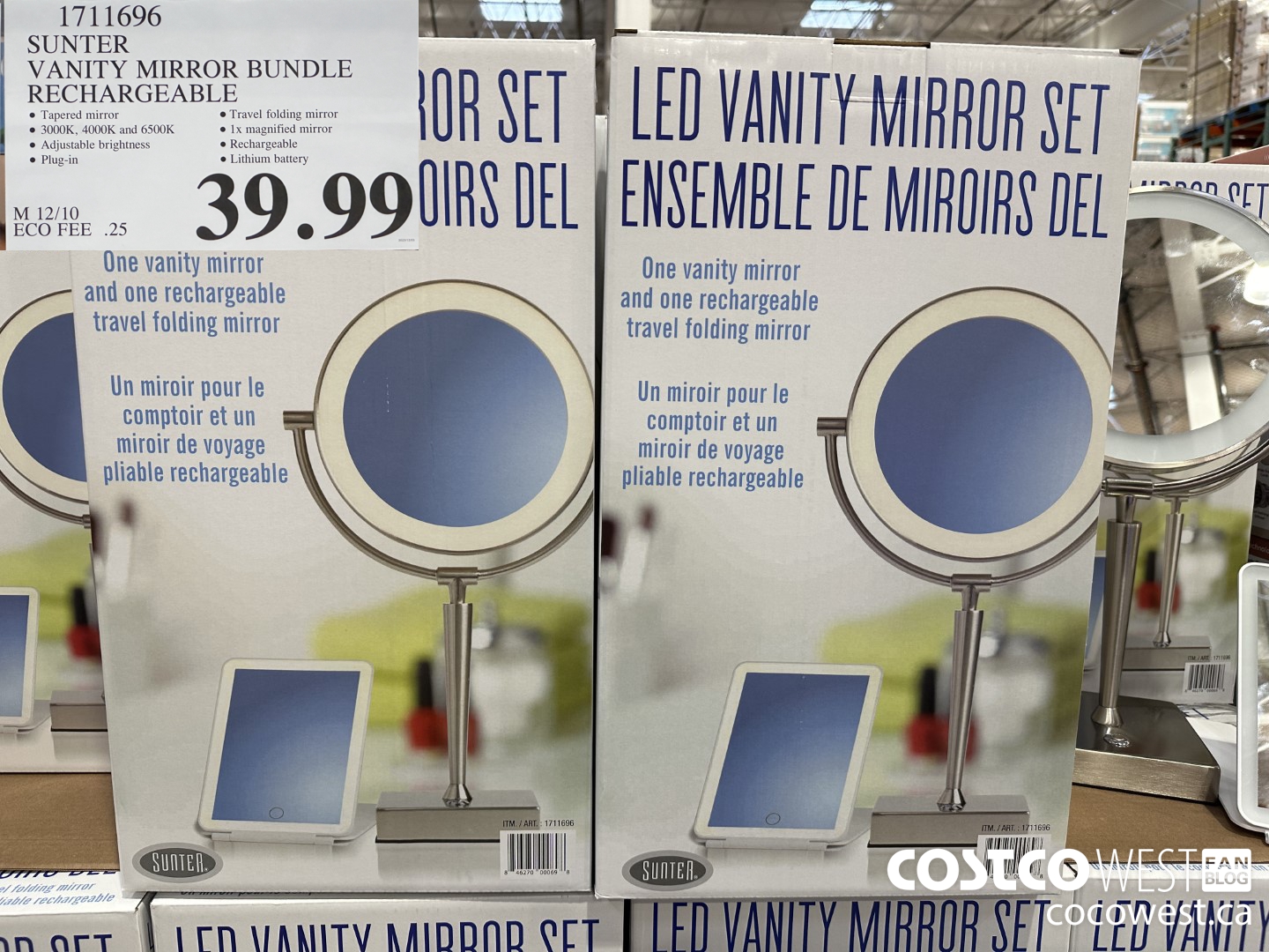 1711696 SUNTER VANITY MIRROR BUNDLE RECHARGEABLE $39.99