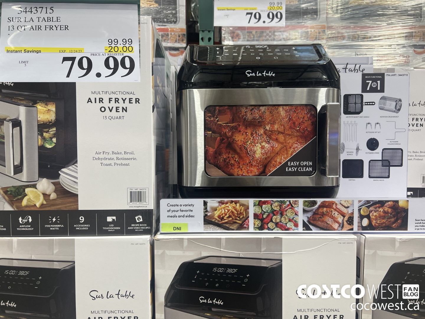 3443715 SUR LA TABLE 13 QT AIR FRYER ($20.00 INSTANT SAVINGS EXPIRES ON 2023-12-24) $79.99